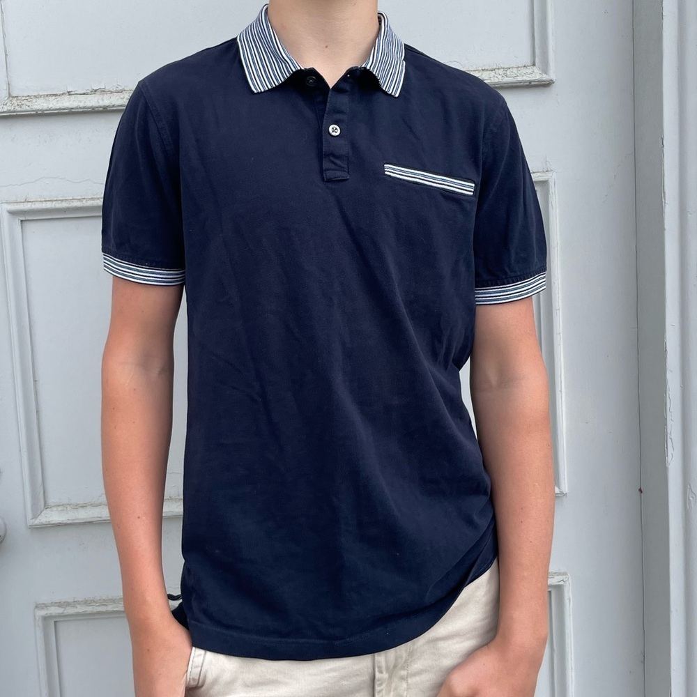Banana republic navy blue polo shirt sz m